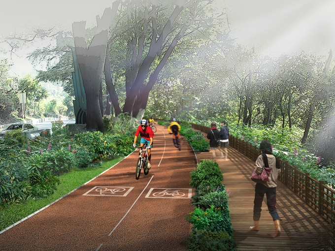 盤山路棧道效果圖